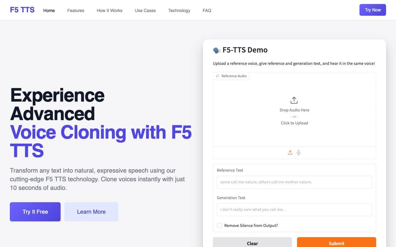 F5 TTS AI interface preview