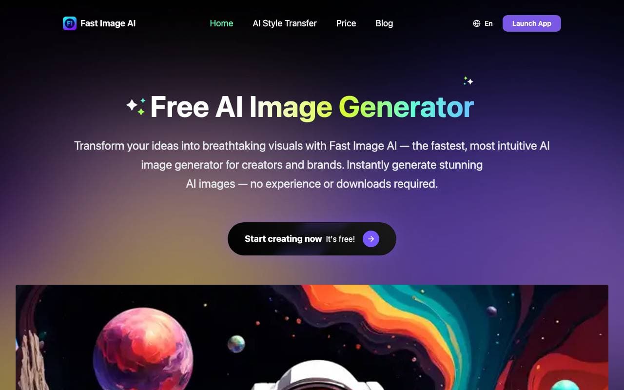 Fast Image AI interface preview