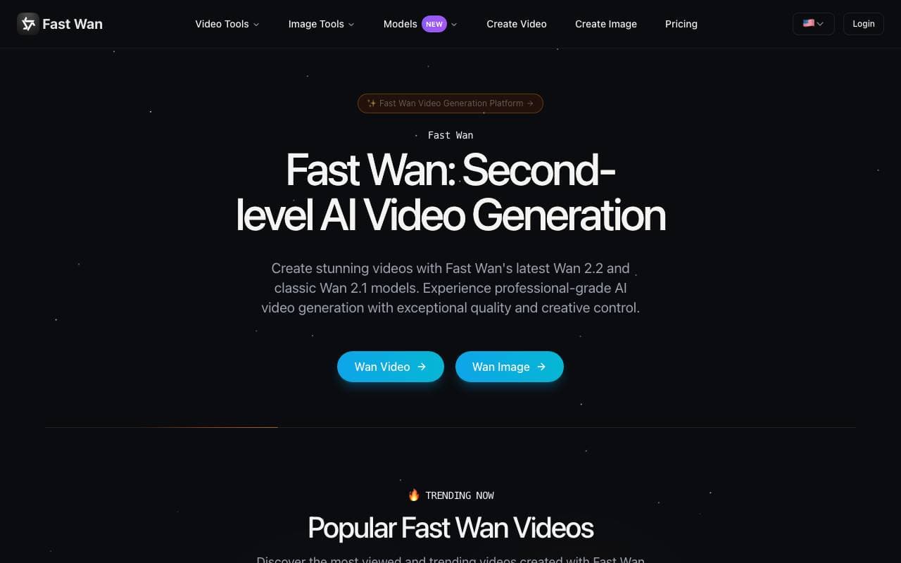 Fast Wan interface preview
