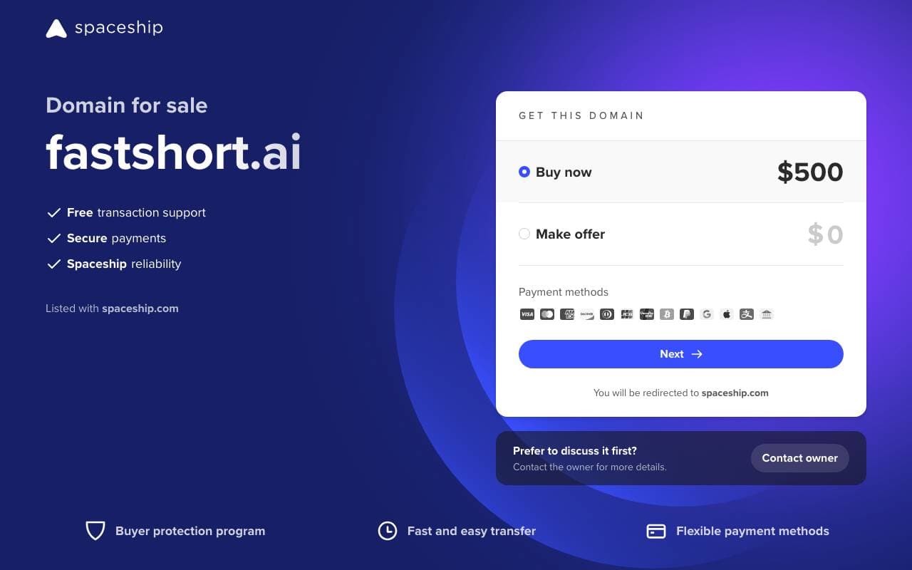 FastShort AI interface preview