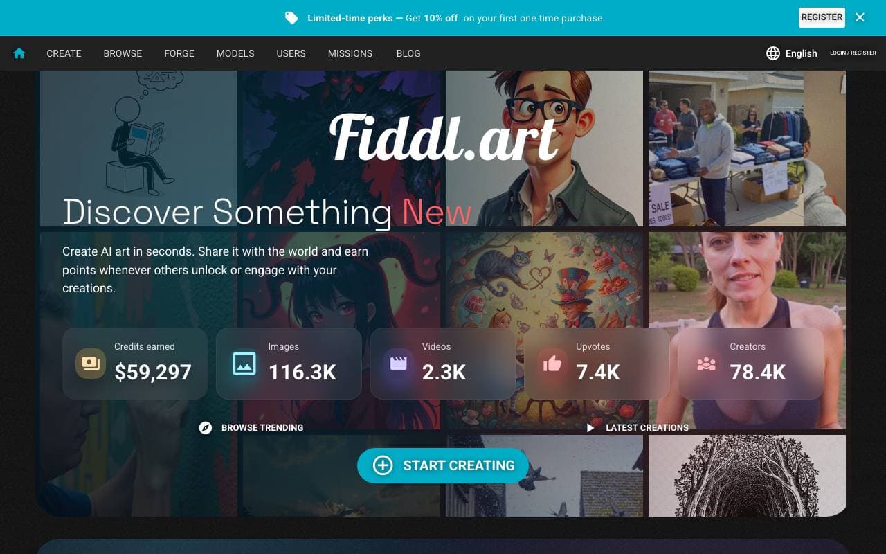 Fiddl.art interface preview