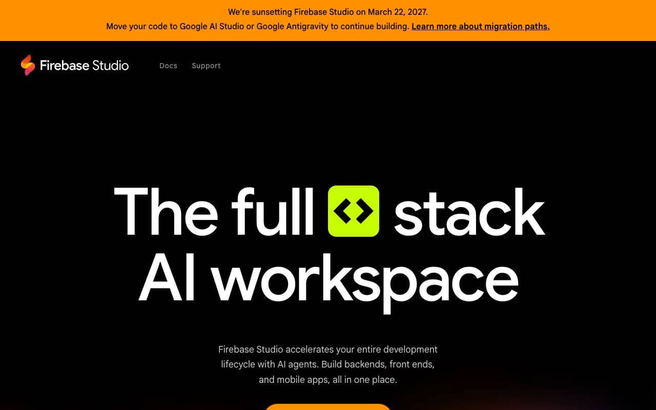Firebase Studio interface preview