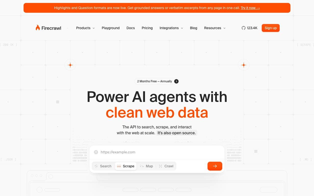 Firecrawl AI interface preview