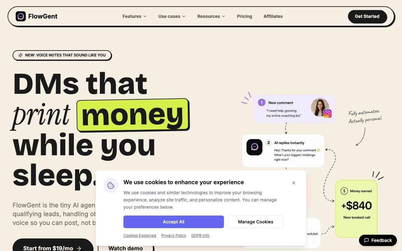 FlowGent AI interface preview