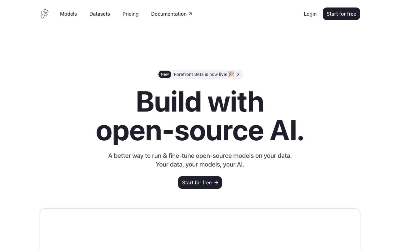 Forefront interface preview
