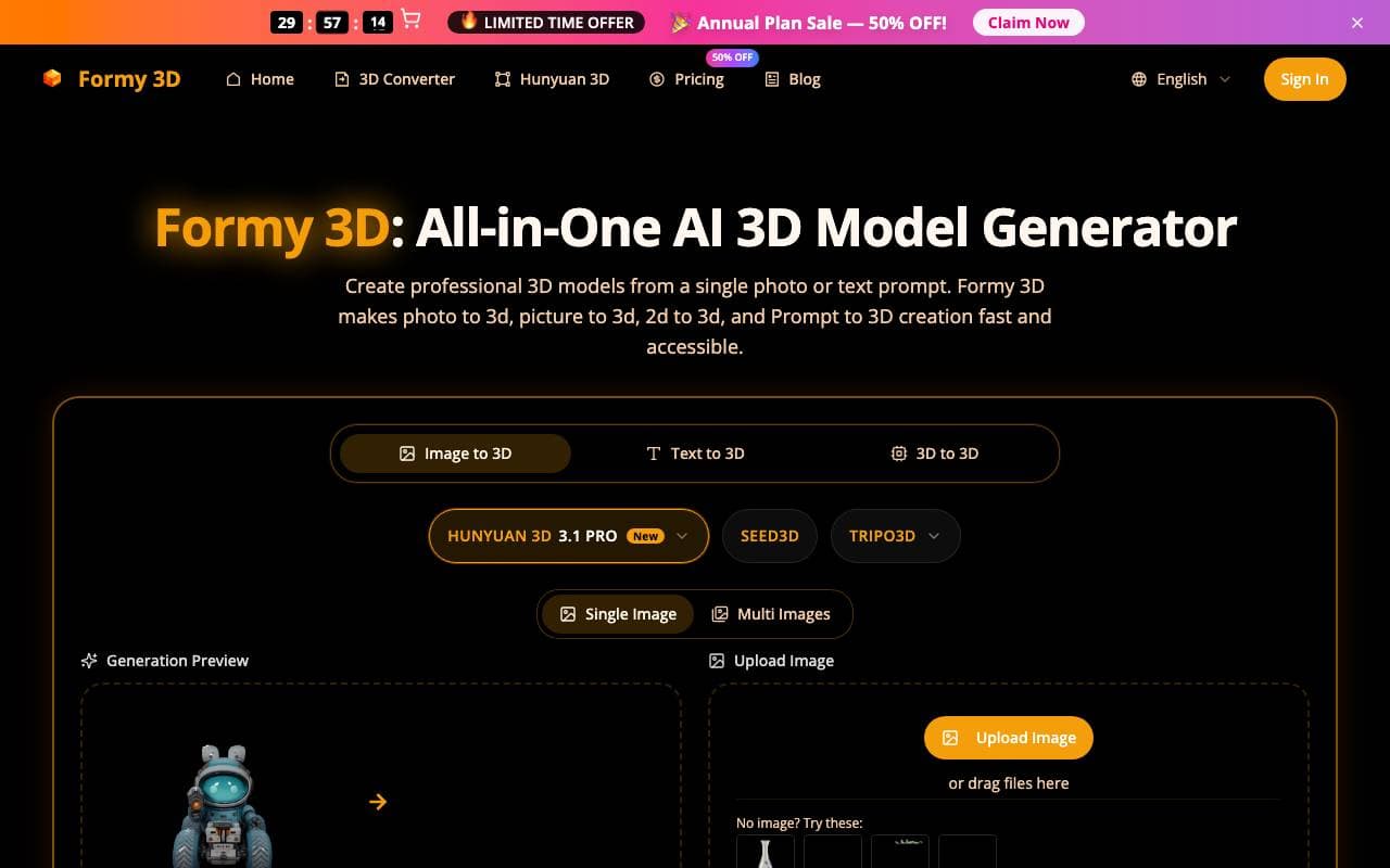 Formy 3d interface preview