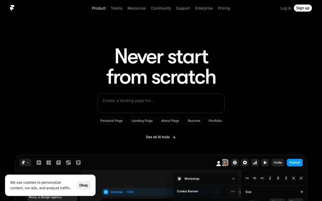 Framer AI interface preview