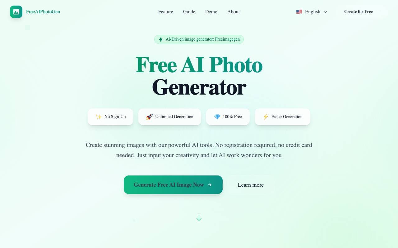 FreeAIPhotoGen interface preview