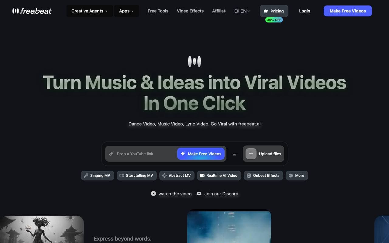 freebeat AI interface preview