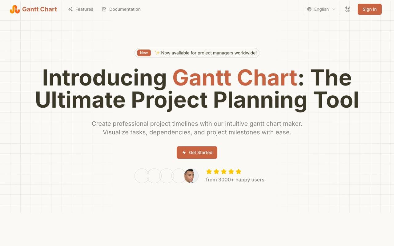 Gantt Chart interface preview