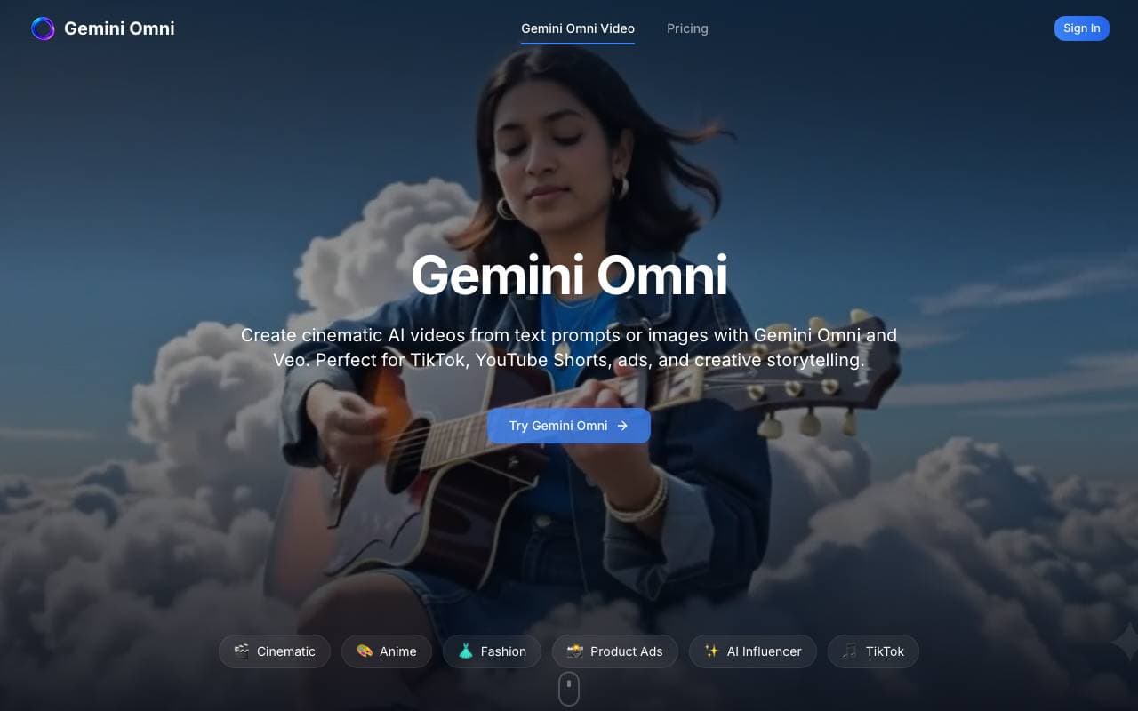 Gemini Omni Video Generator interface preview