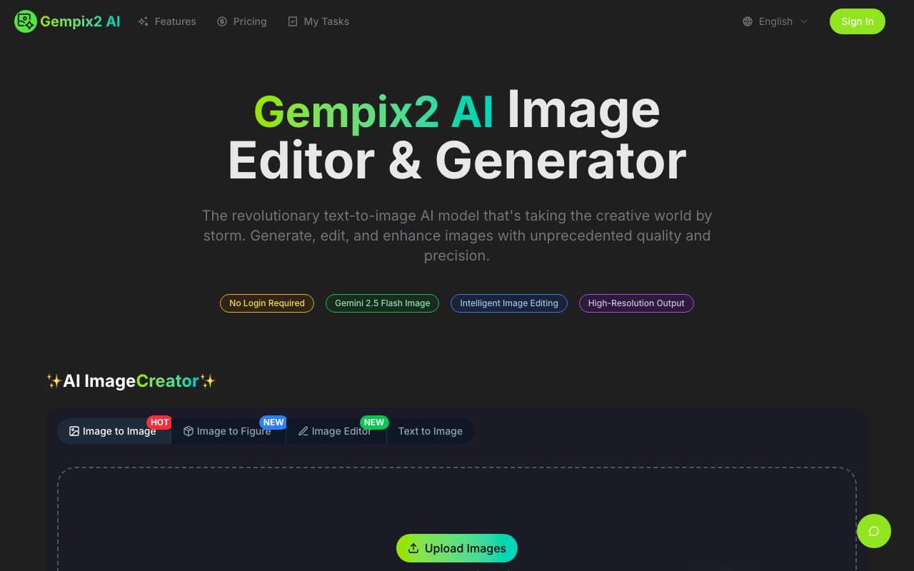 Gempix2 AI Agent interface preview
