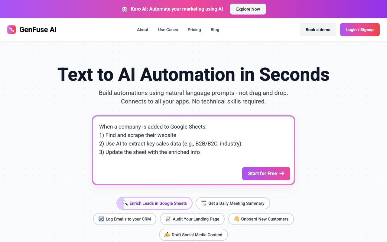 GenFuse AI interface preview