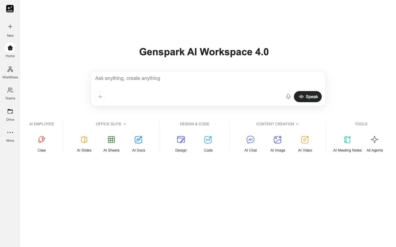 Genspark Super Agent interface preview