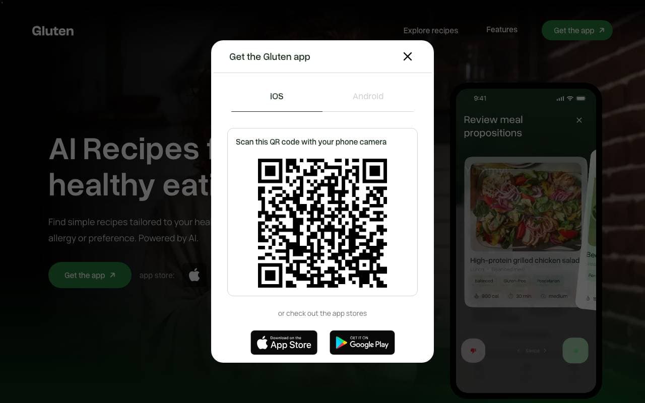Gluten AI interface preview