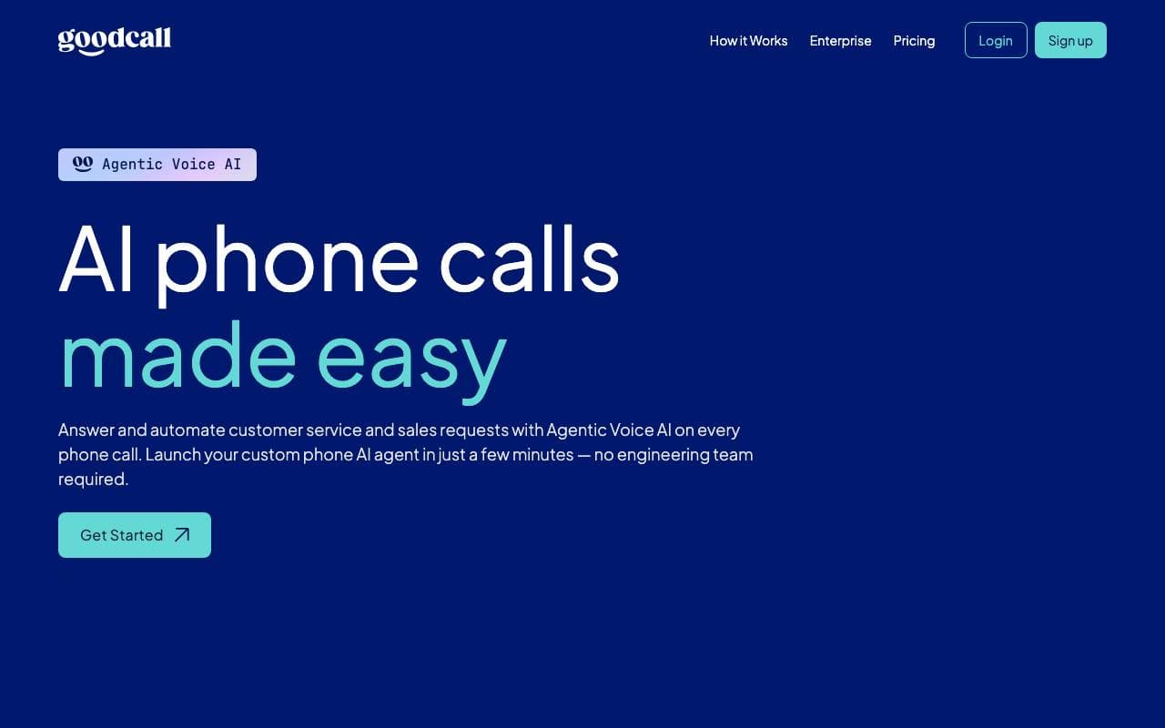 Goodcall AI interface preview