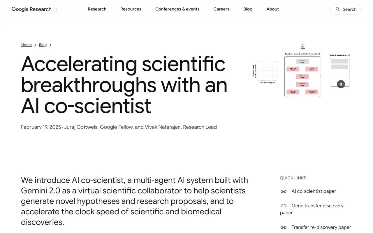 Google AI Co-Scientist interface preview