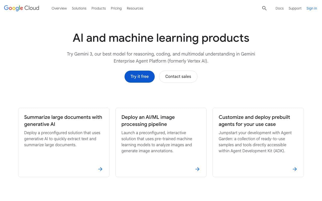 Google Cloud AI interface preview