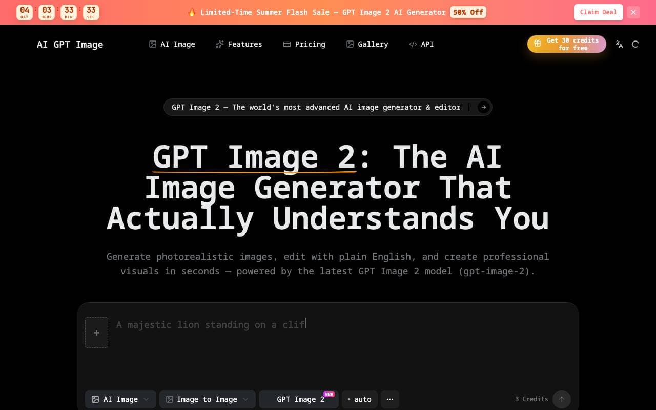 GPT Image 2 AI Photo Editor interface preview