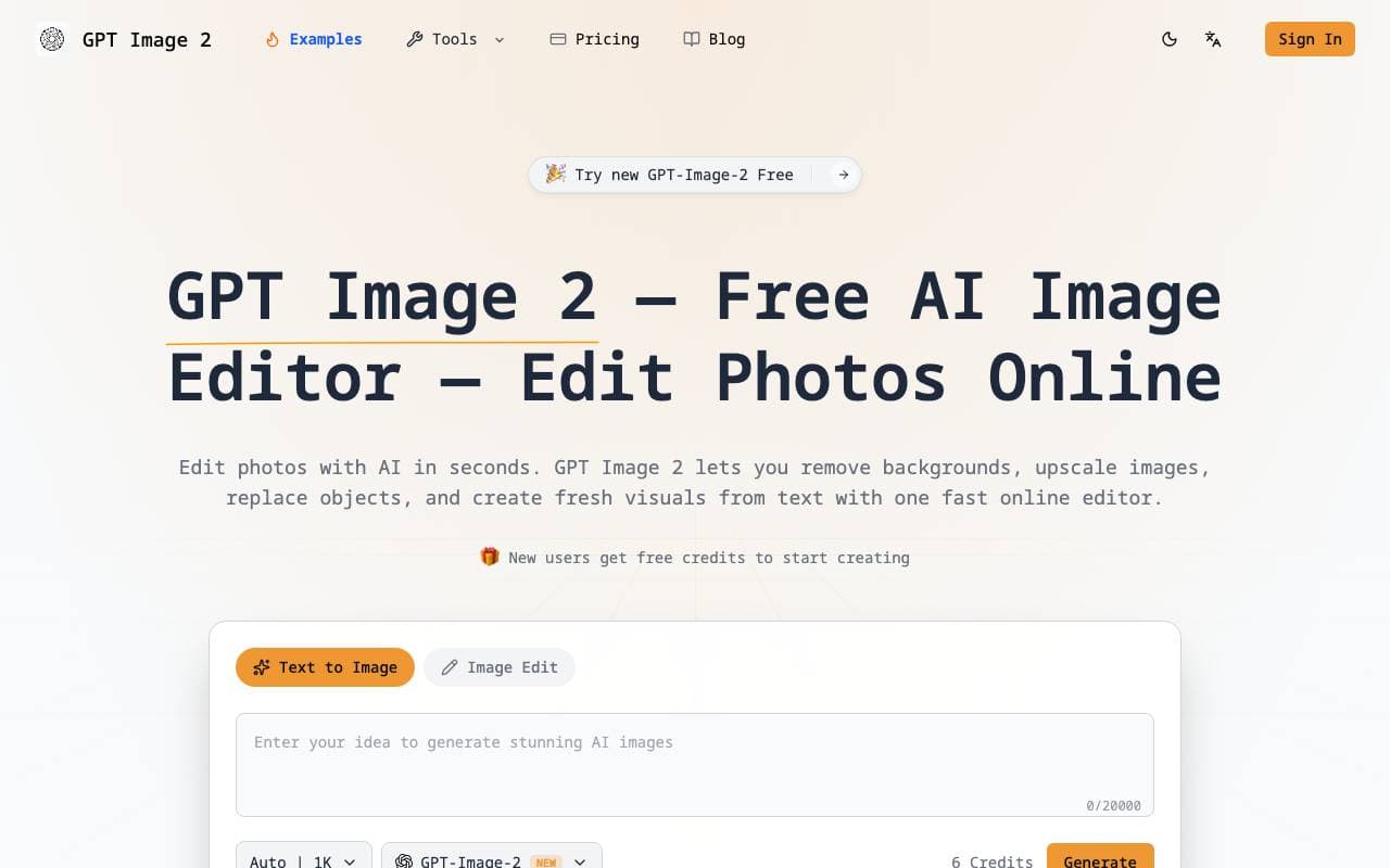 GPT Image 2 FREE interface preview