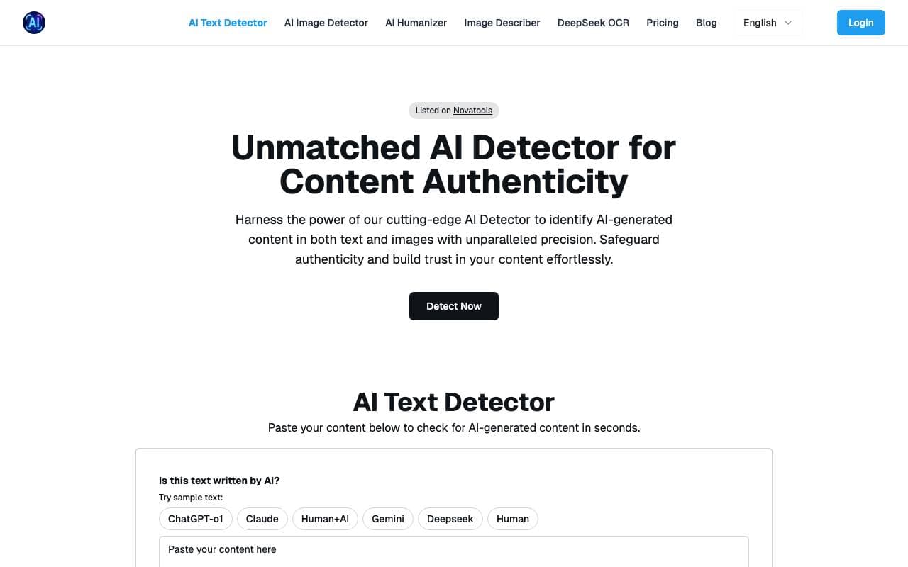 GPTDetect AI Detector interface preview