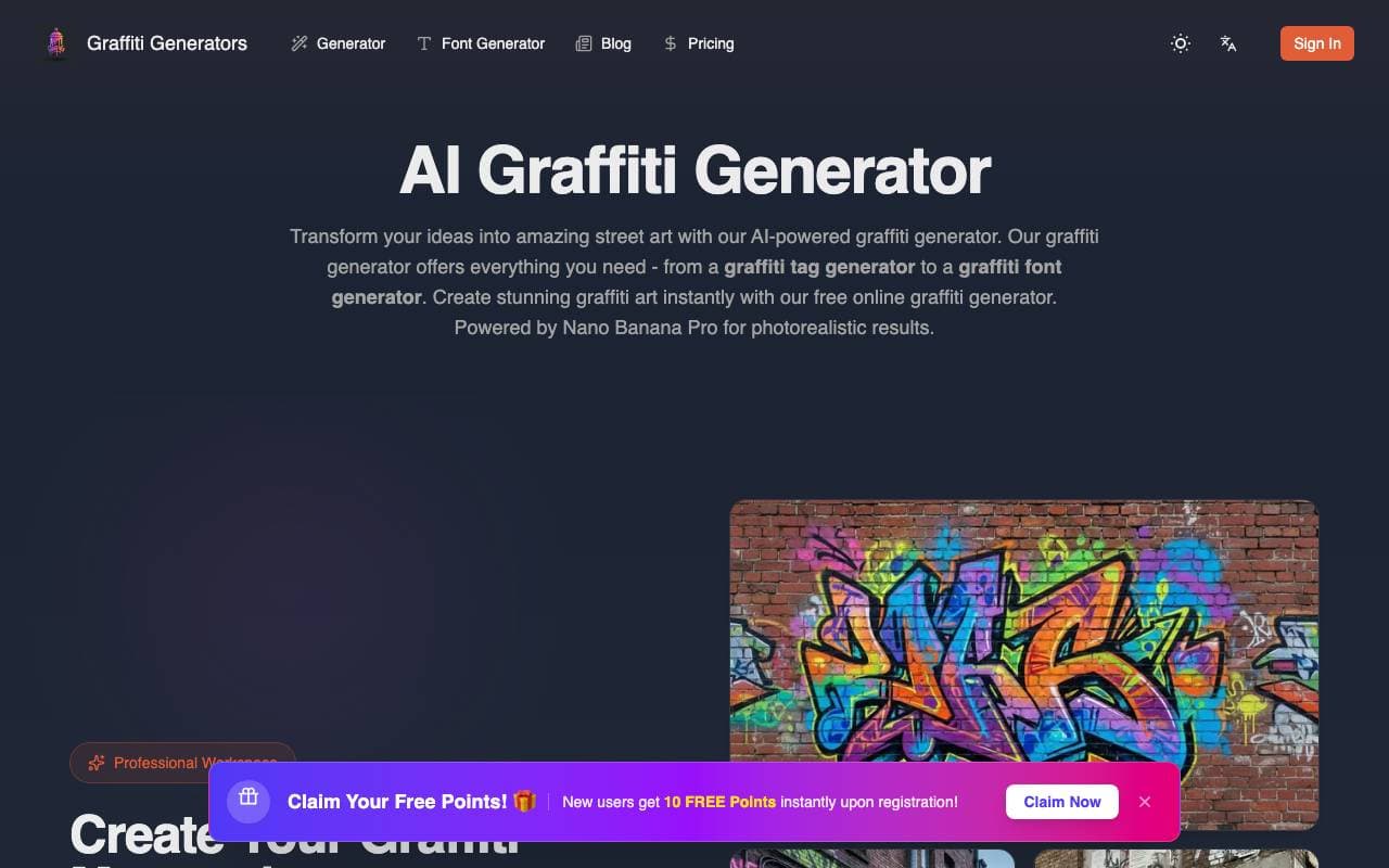graffiti generator interface preview