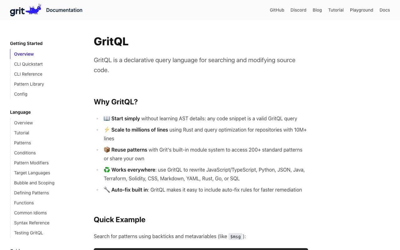 Grit.io interface preview