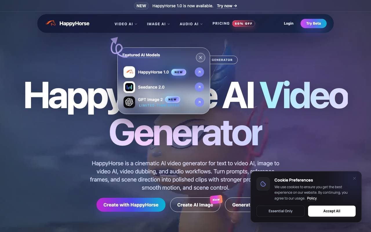 HappyHorse AI Video interface preview