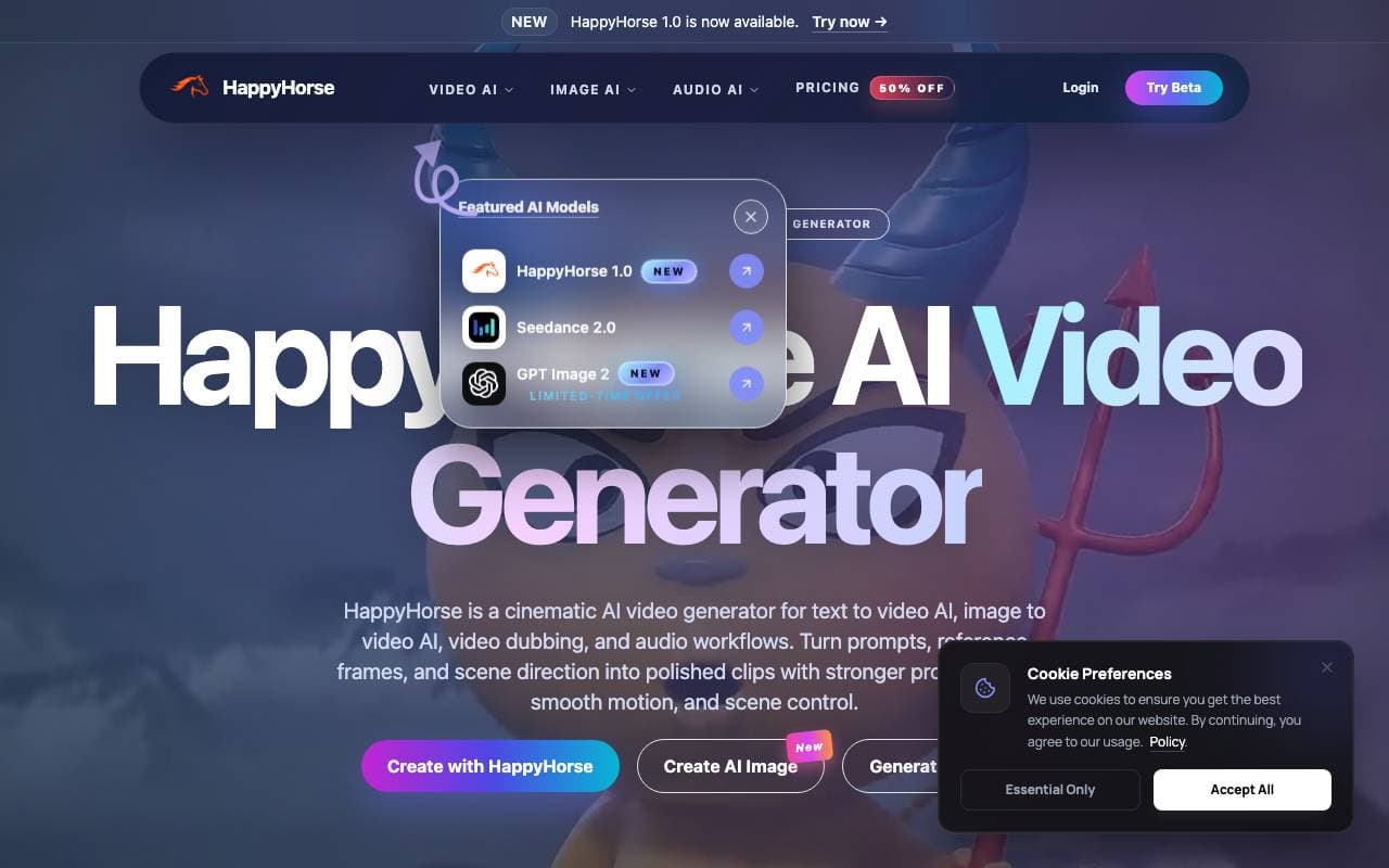 HappyHorse AI Video Generator interface preview