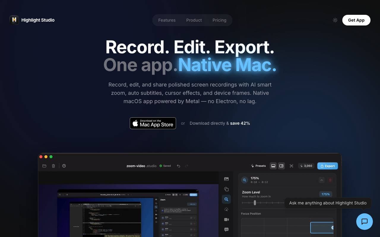 Highlight Studio interface preview