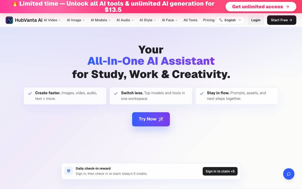 HubVanta AI interface preview