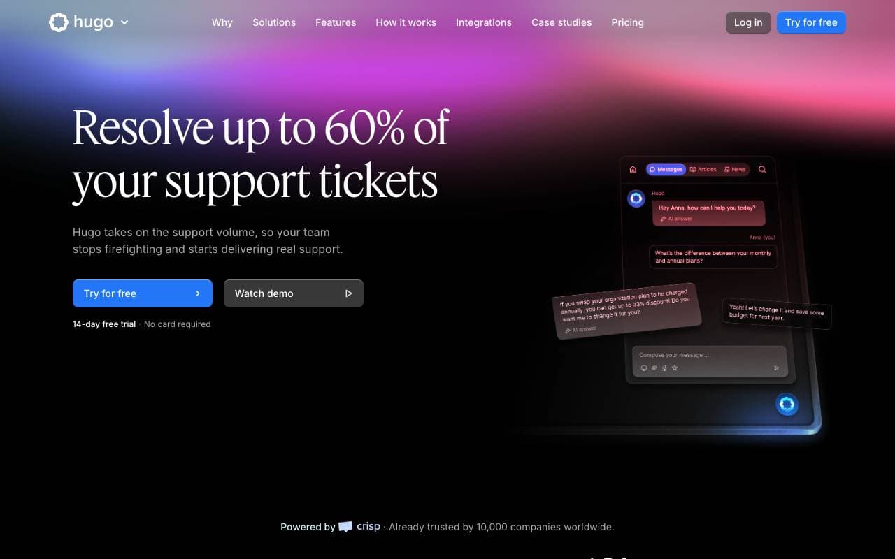 Hugo AI interface preview