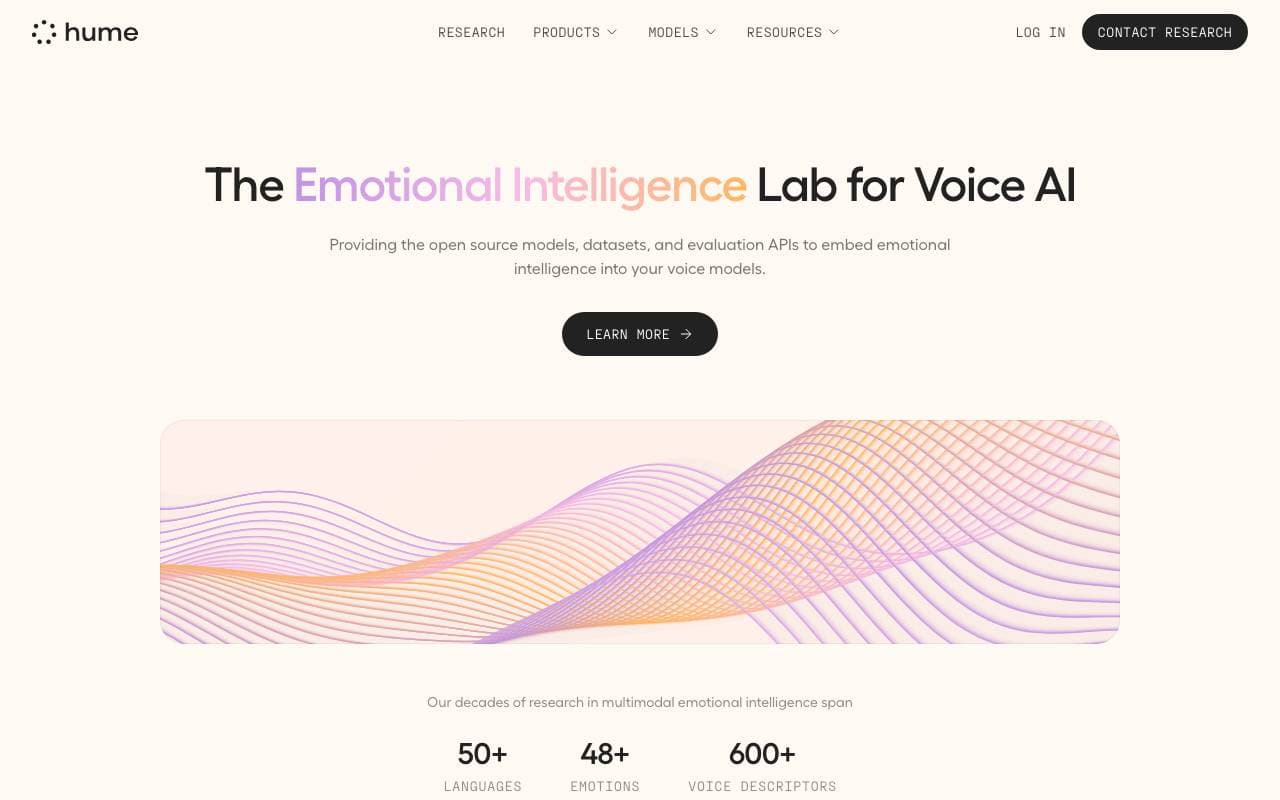 Hume AI interface preview