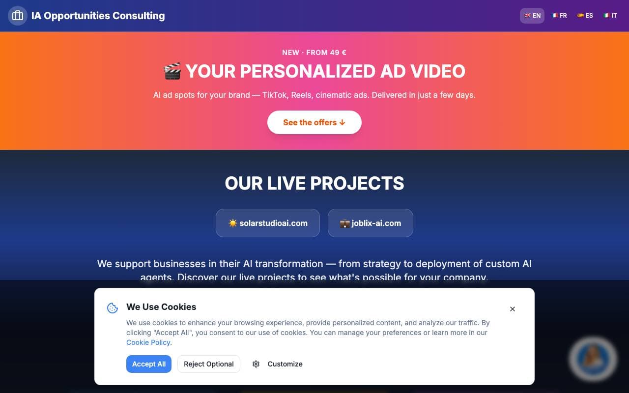IA OPPORTUNITIES interface preview
