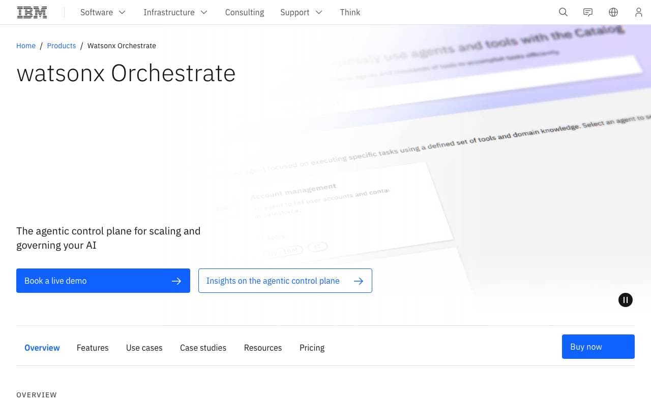 IBM watsonx Orchestrate interface preview