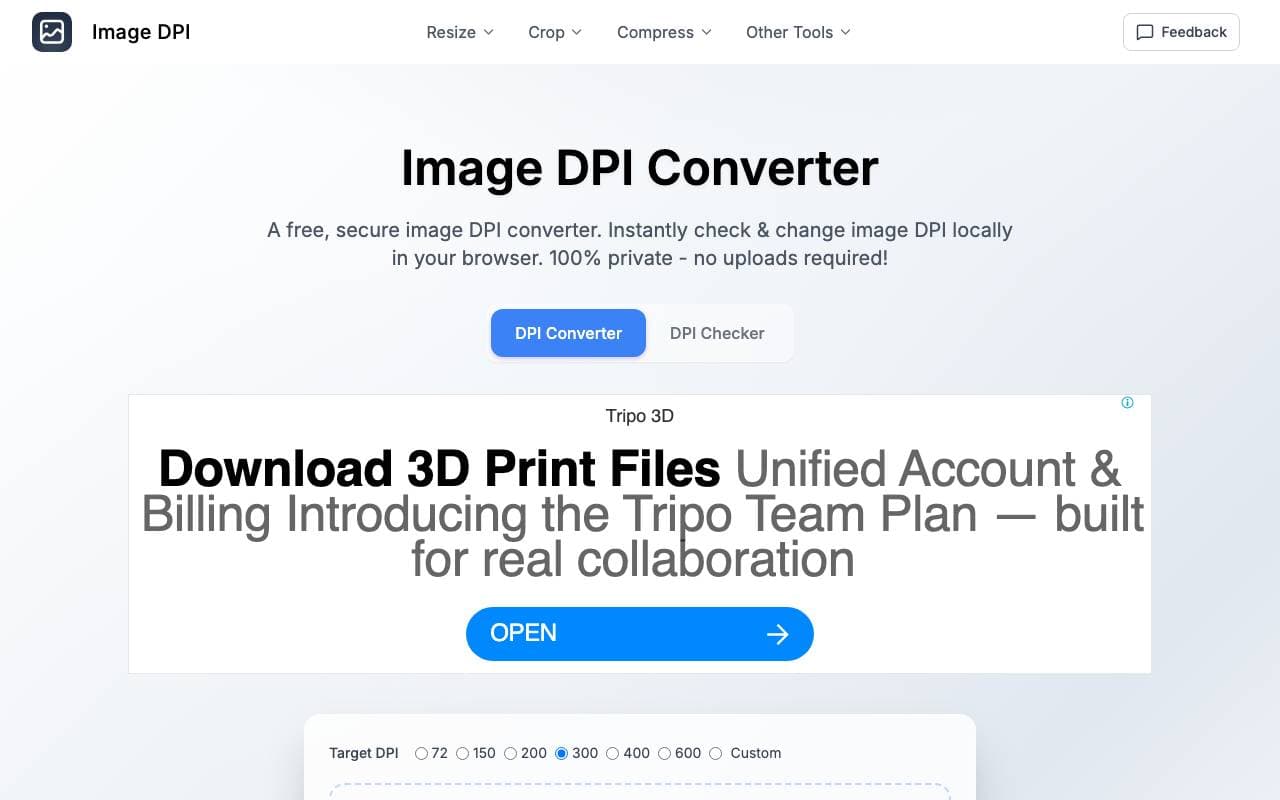 Image DPI Converter interface preview