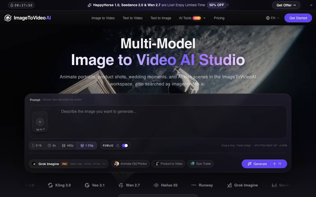 imagetovideoai interface preview