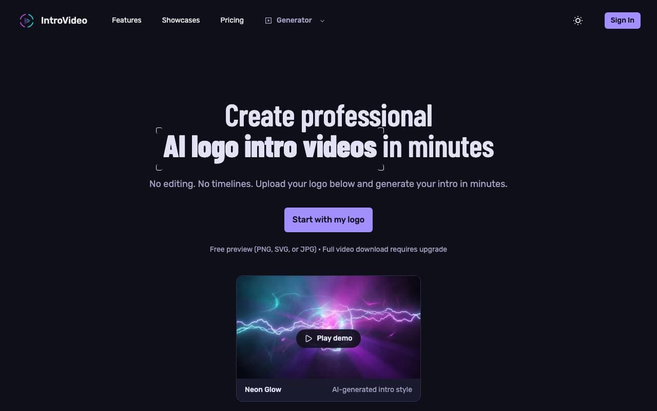 IntroVideo interface preview