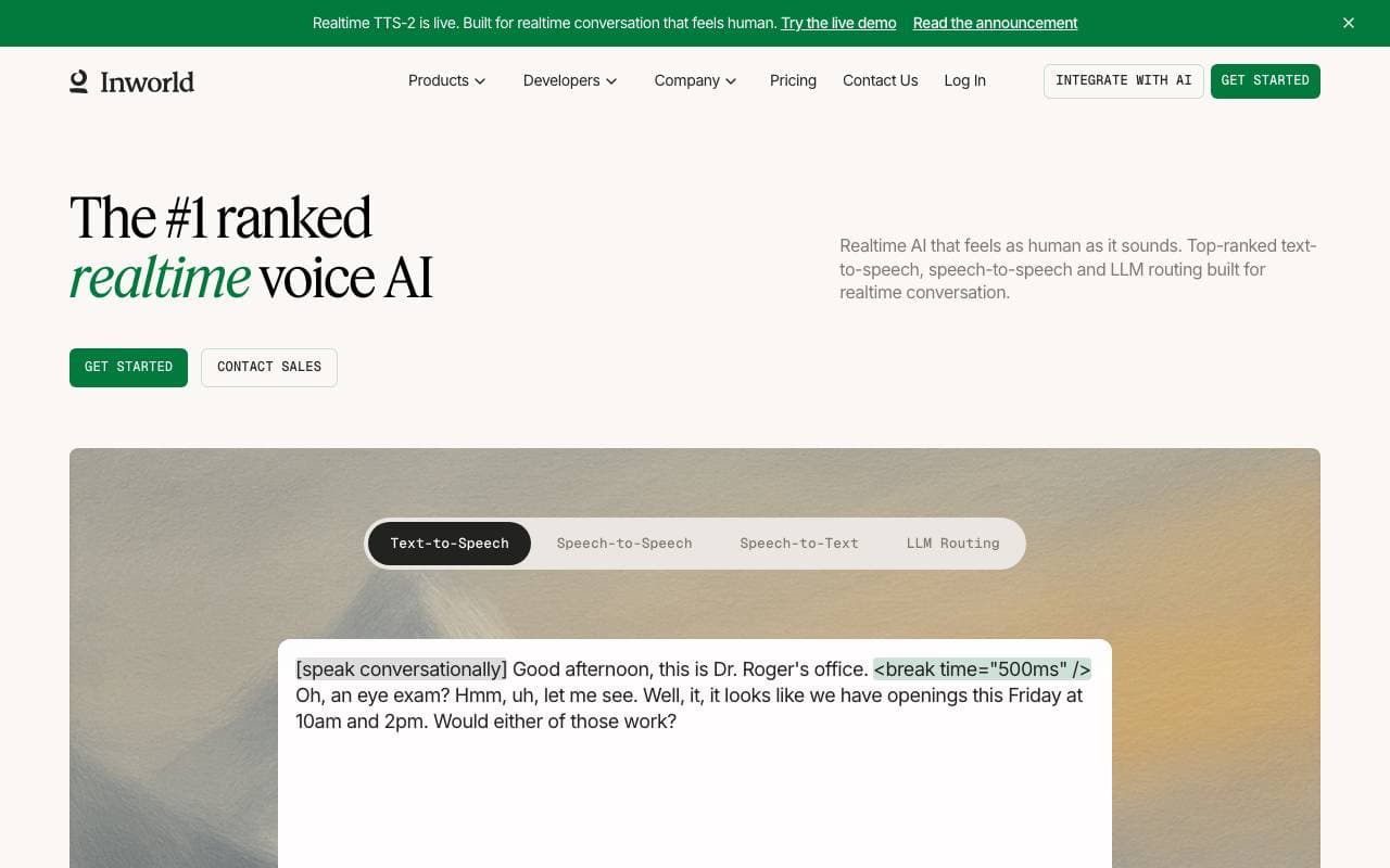 Inworld AI interface preview