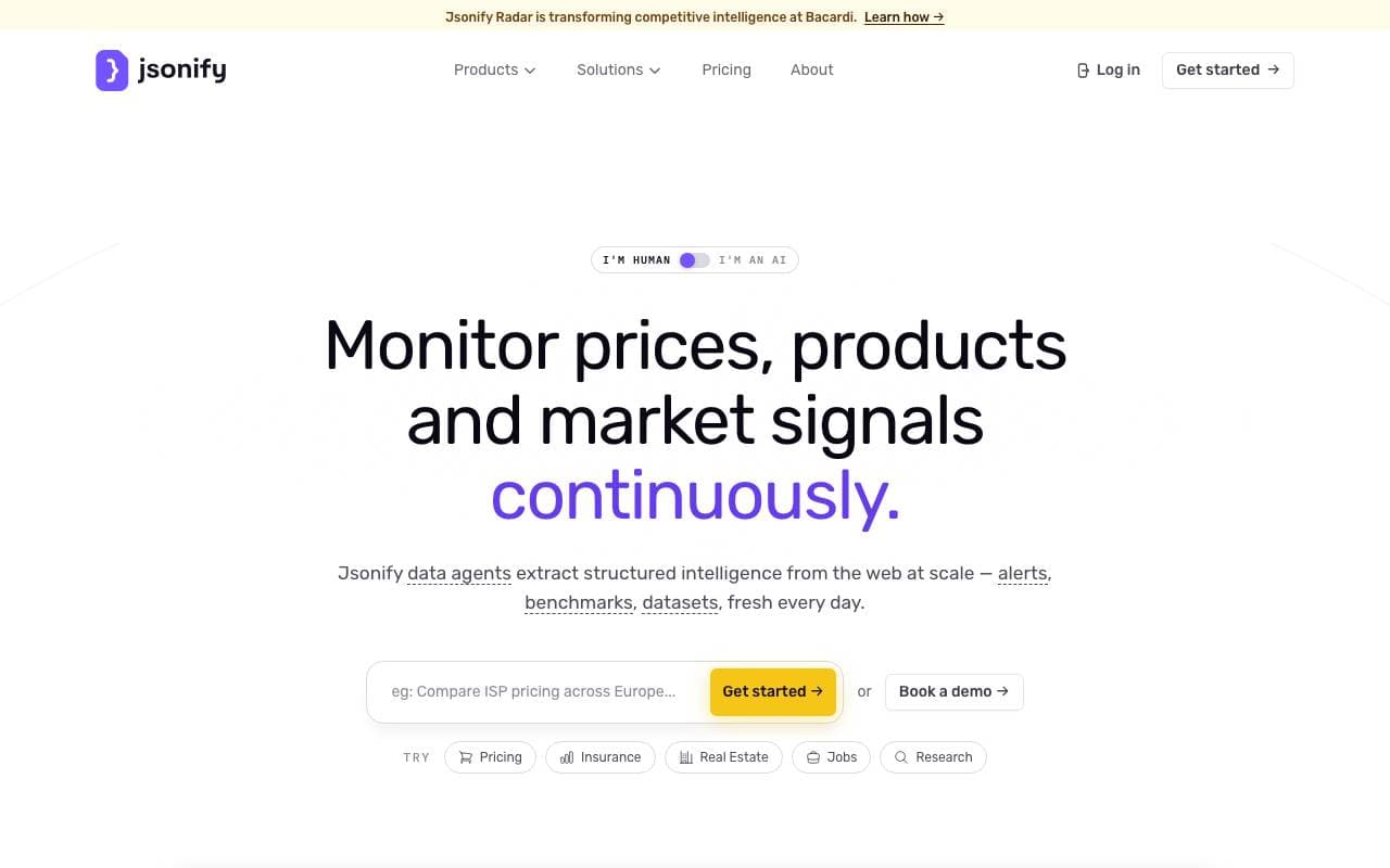 Jsonify interface preview