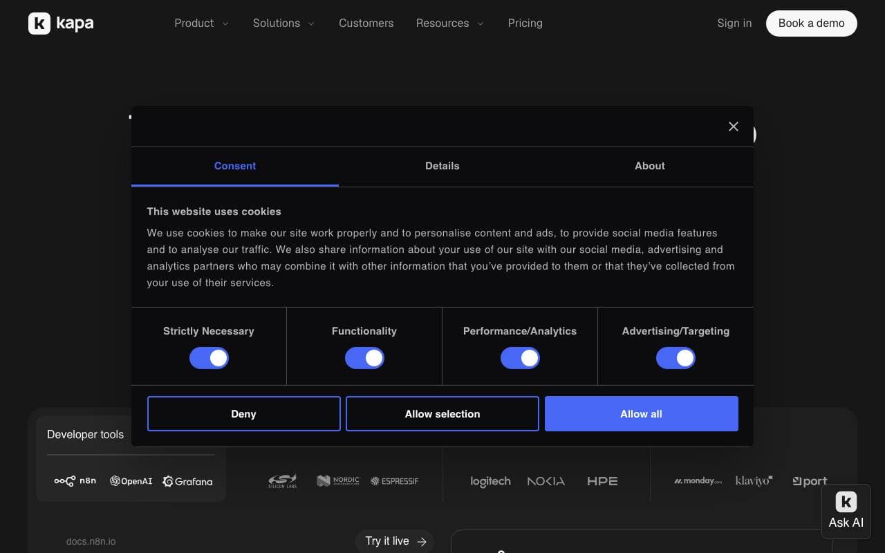 kapa.ai interface preview