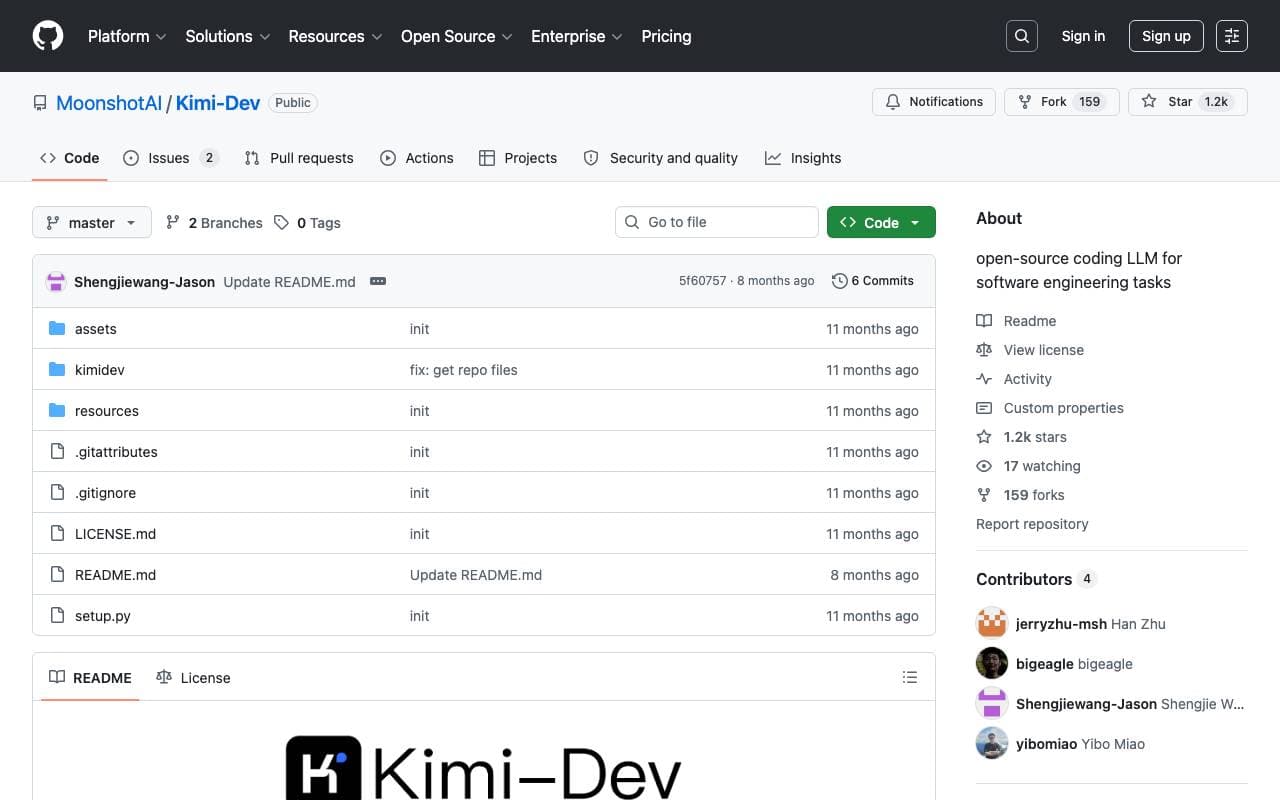 Kimi‑Dev interface preview