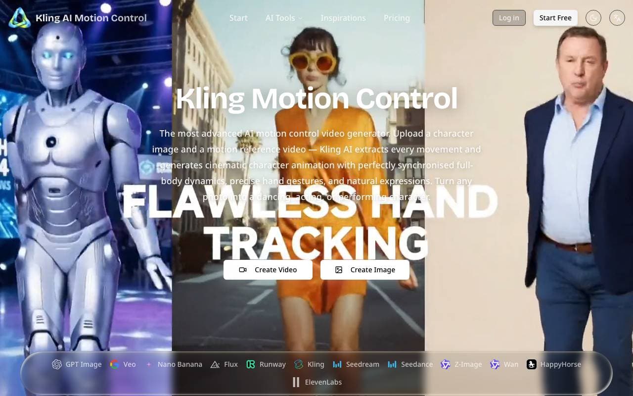 Kling AI Motion Control interface preview