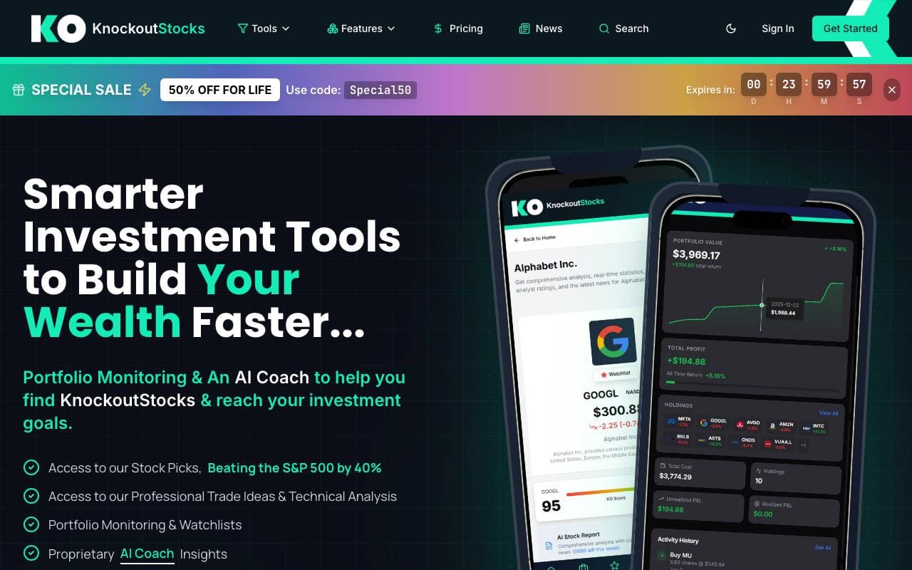 KnockoutStocks interface preview
