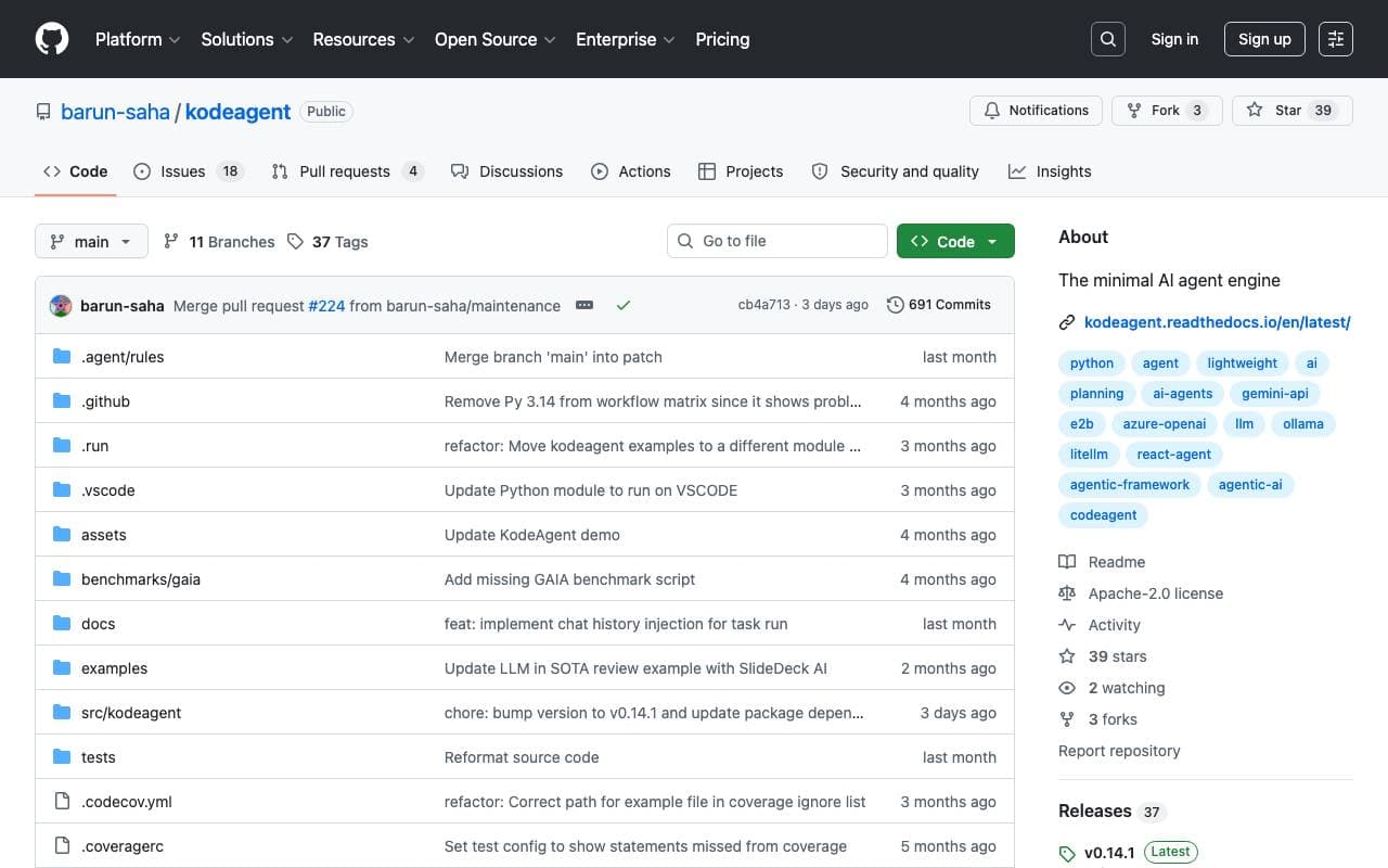 KodeAgent interface preview