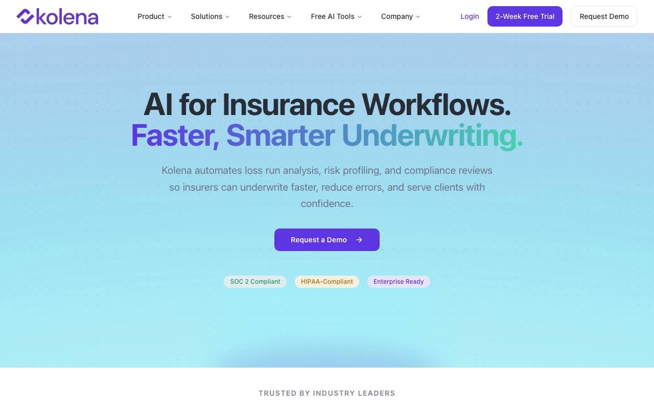 Kolena Insurance AI interface preview