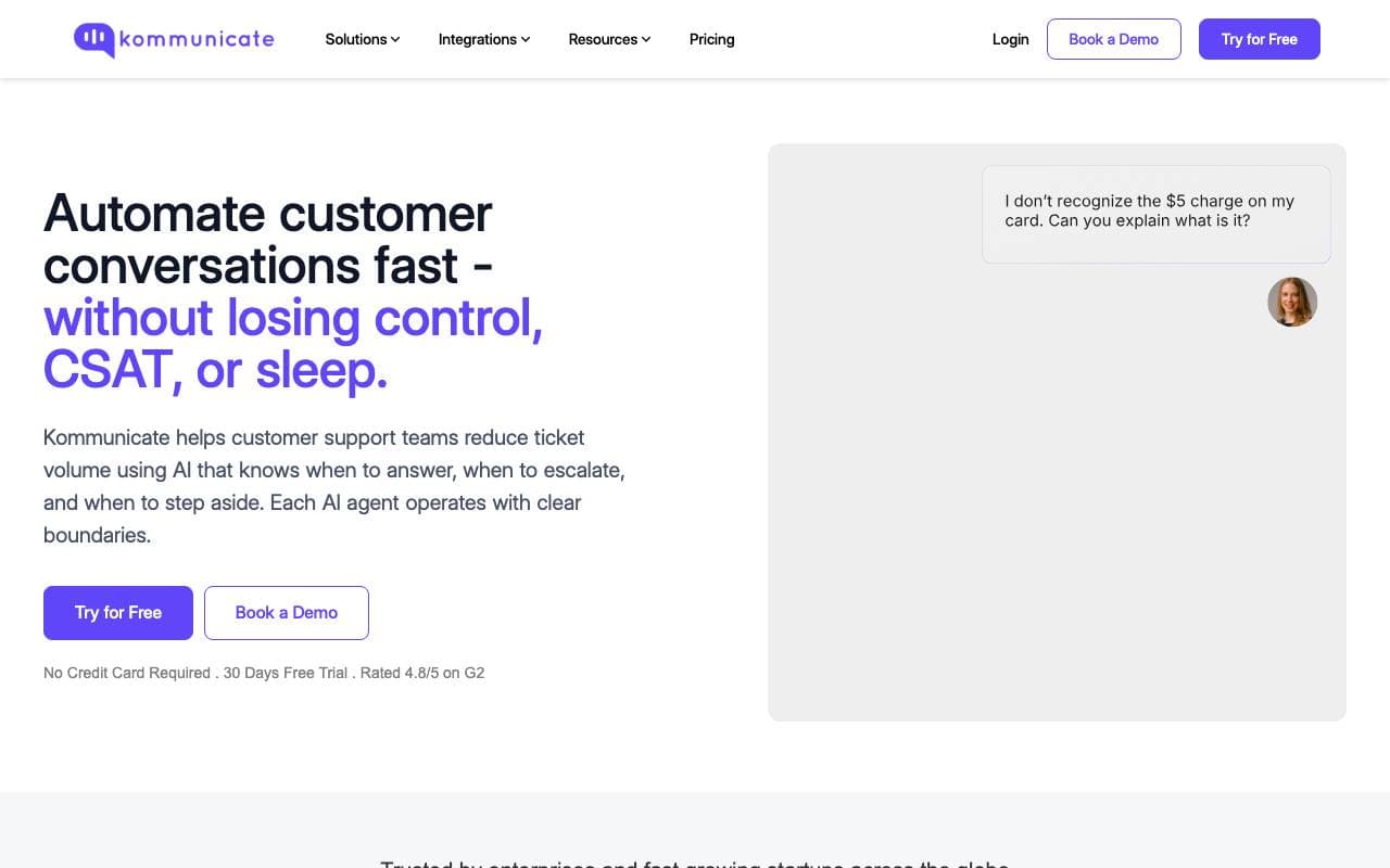 Kommunicate interface preview