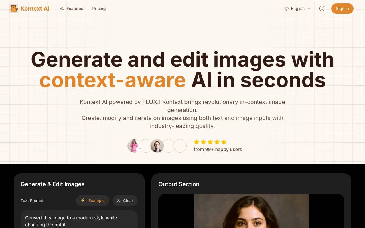 Kontext AI interface preview