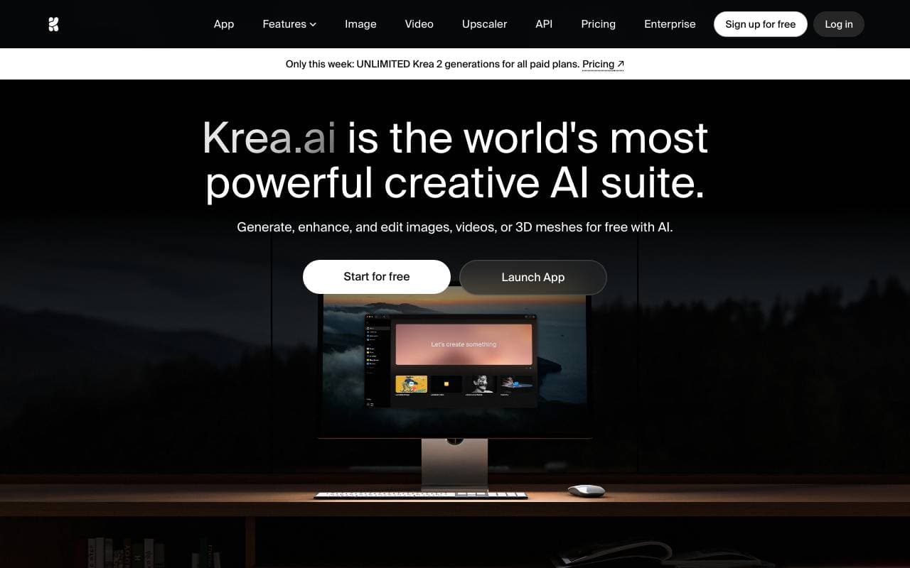 Krea AI interface preview