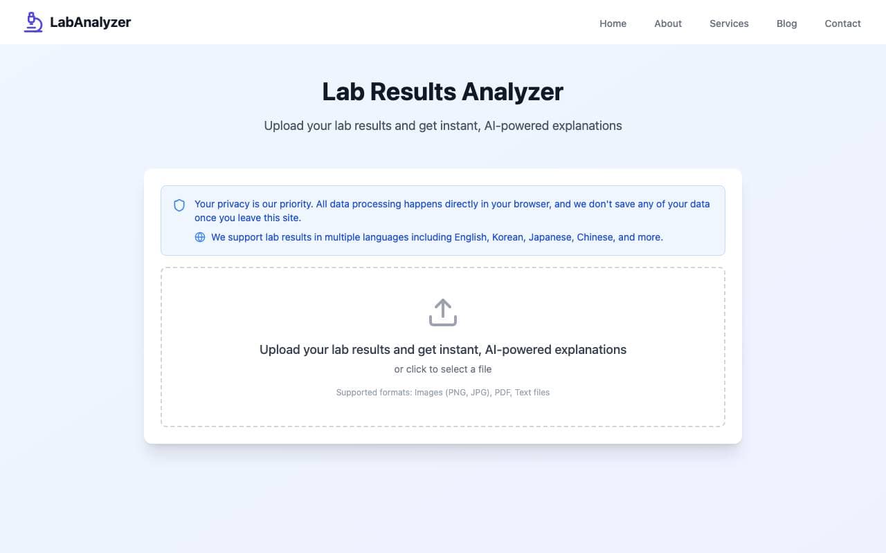LabAnalyzer interface preview